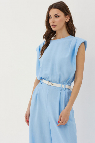 Летний комбинезон из вискозы прямого кроя с карманами Lyushe 3782 - фото 10