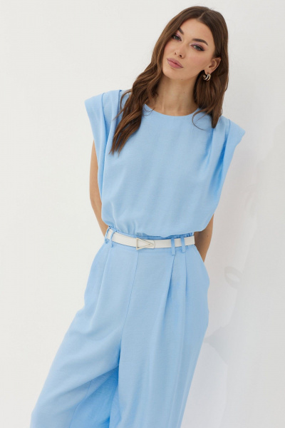 Летний комбинезон из вискозы прямого кроя с карманами Lyushe 3782 - фото 4