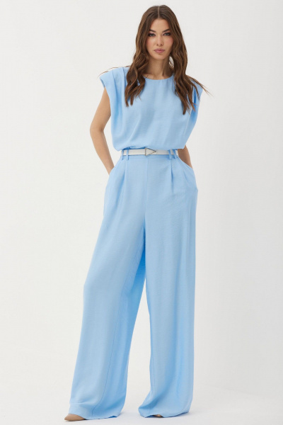 Летний комбинезон из вискозы прямого кроя с карманами Lyushe 3782 - фото 1