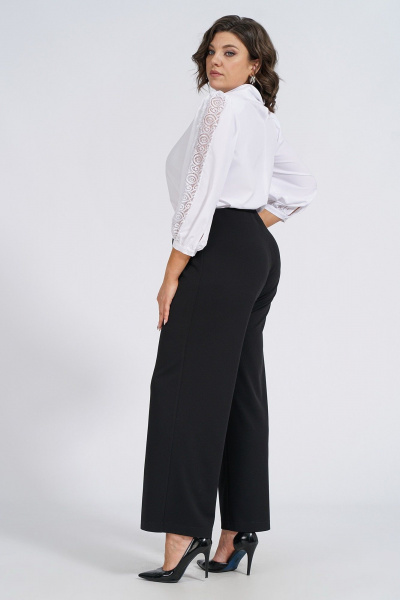 Элегантные брюки свободного кроя из трикотажа для повседневных образов Пинск-Стиль 344 черный - фото 8