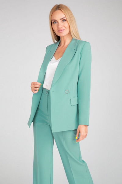 Брючный костюм из текстиля: жакет и брюки со стрелками IVARI 10609 мята - фото 4