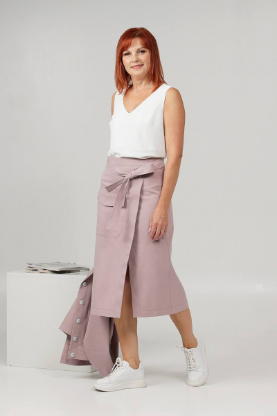 Костюм джинсовый жакет и брюки свободного кроя Соджи 608 сиреневый - фото 5