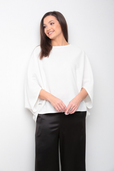Блуза oversize с вырезом лодочка и рукавом ¾ AXXA 138 В - фото 4