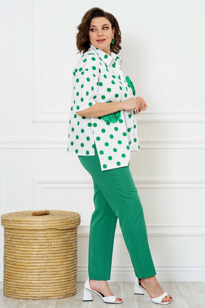 Блуза, брюки Alani Collection 2123 зеленый_горох - фото 8