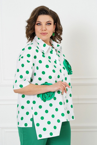 Блуза, брюки Alani Collection 2123 зеленый_горох - фото 4