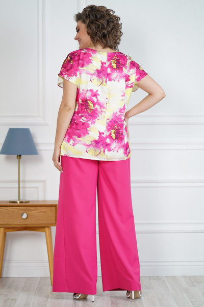 Блуза с поясом и брюки полуприлегающие из текстиля Alani Collection 2102 - фото 7