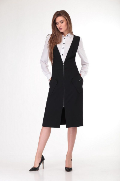 Сарафан Karina deLux B-247 черно-белый - фото 2