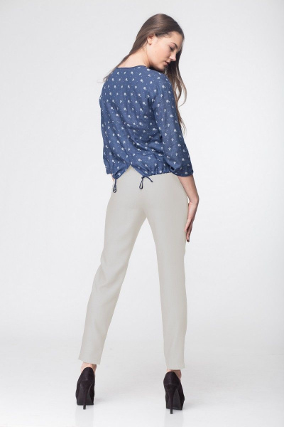 Брюки, бомбер LadyThreeStars 1708 синий-беж - фото 2