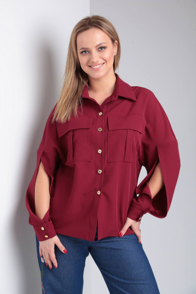 Рубашка Viola Style 1172 бордовый - фото 1