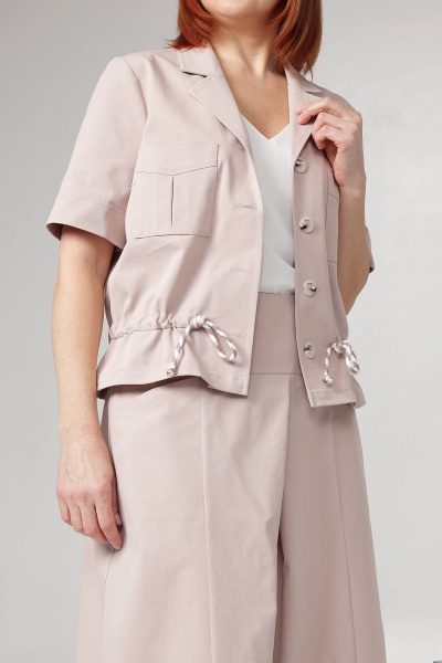 Жакет и широкой юбкой из хлопка бежевый на каждый день Соджи 605 бежевый - фото 7