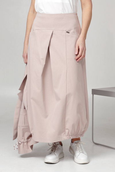 Жакет и широкой юбкой из хлопка бежевый на каждый день Соджи 605 бежевый - фото 6