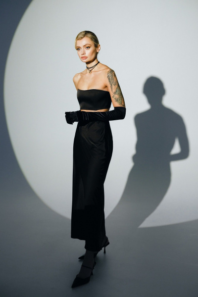 Юбка из искусственного шелка по косой с резинкой MOLVA 2313 черный - фото 4