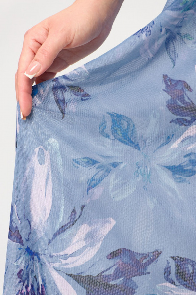 Летнее платье из сетки с V-образными кокетками Bonna Image 888 голубой - фото 7