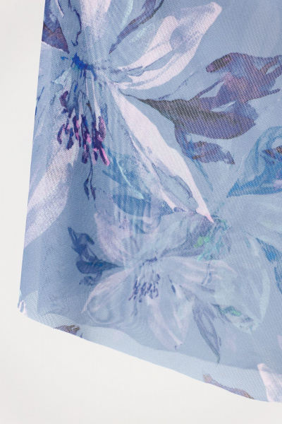 Летнее платье из сетки с V-образными кокетками Bonna Image 888 голубой - фото 6