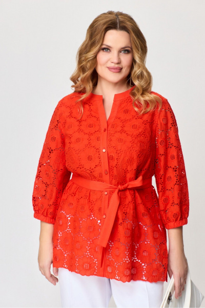 Блуза, брюки Laikony L-681 красный+белый - фото 3