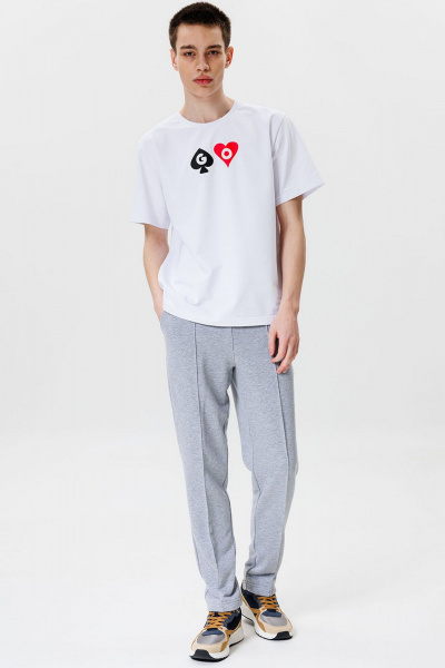 Летний серый костюм палаццо со складками и жилетом GO M2065/50-04. 182-188 - фото 2