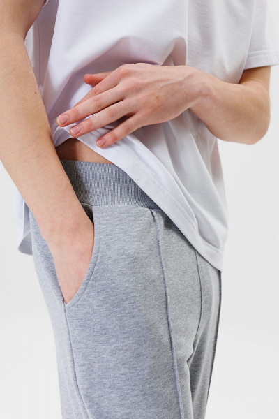 Летний серый костюм палаццо со складками и жилетом GO M2065/50-04. 182-188 - фото 6