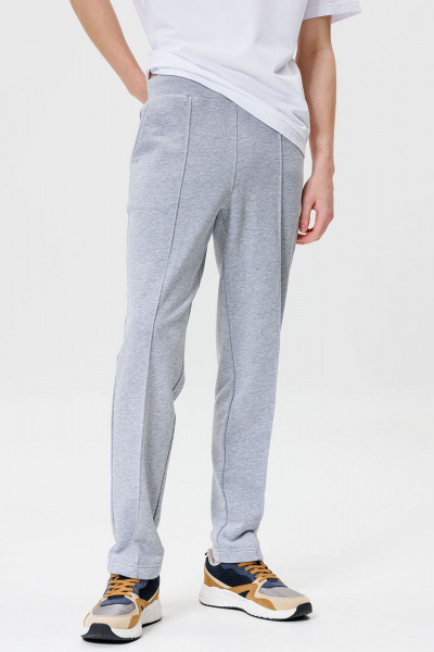 Летний серый костюм палаццо со складками и жилетом GO M2065/50-04. 182-188 - фото 4