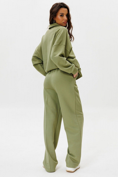 Брюки из хлопка и трикотажа с стрелками и поясом GO F2065/26-02. 170-176 - фото 3