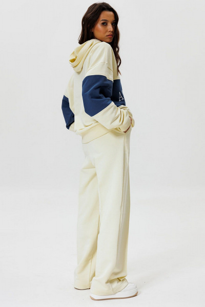 Брюки из хлопка и трикотажа с стрелками и поясом GO F2065/02-01. 164-170 - фото 2