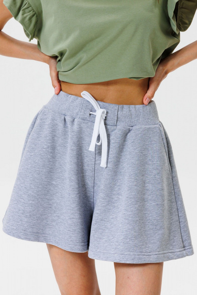 Шорты спортивные трапециевидные с высоким поясом GO F2002/50-04. 164-170 - фото 3