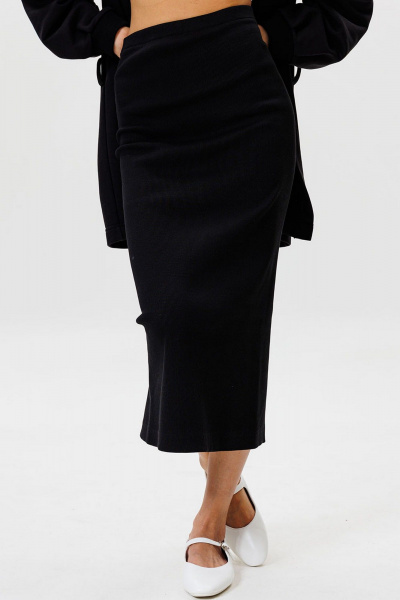 Юбка из эластичного кашкорсе с разрезом на спинке GO F2064/40-02. 164-170 - фото 3