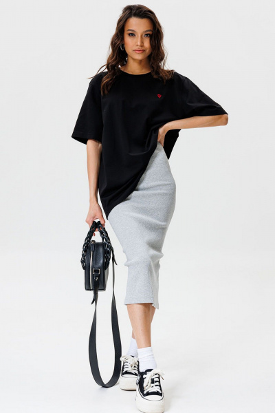 Юбка из эластичного кашкорсе с разрезом на спинке GO F2064/50-04. 164-170 - фото 1