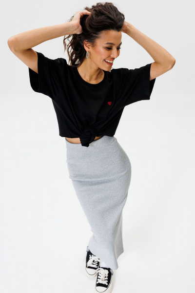 Юбка из эластичного кашкорсе с разрезом на спинке GO F2064/50-04. 164-170 - фото 4