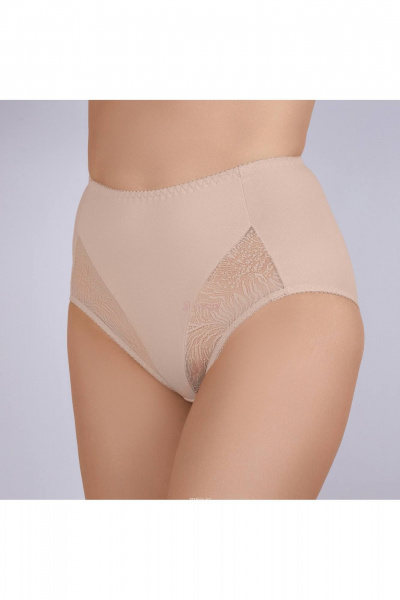 Трусы из хлопка классические бежевые Verally 1006-1 серебристый пион - фото 3