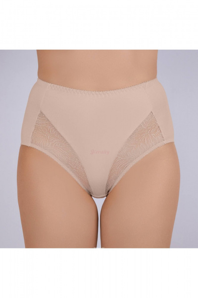 Трусы из хлопка классические бежевые Verally 1006-1 серебристый пион - фото 1