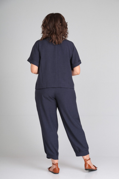 Универсальный костюм с жакетом и брюками из текстиля Michel chic 1337/1 темно-синий - фото 6