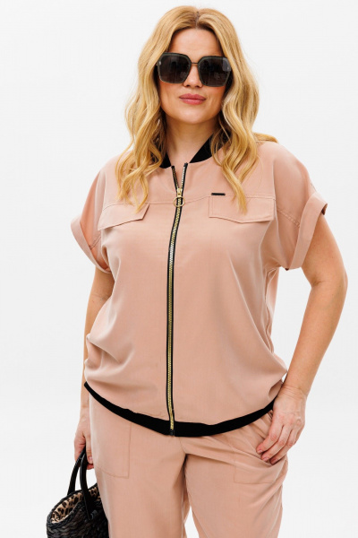 Костюм из вискозы брюки и жакет, летний комфорт Michel chic 1372 бежевый - фото 6