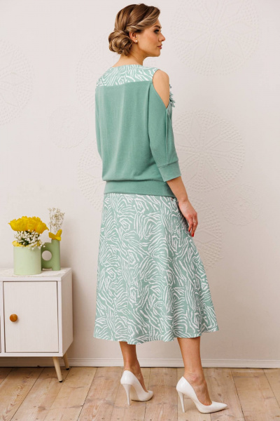 Блуза, юбка Мода Юрс 2814-1 мята - фото 7