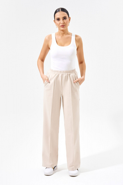 Летний костюм из трикотажа с рубашкой и брюками для повседневной носки FOXY FOX 1508 бежевый - фото 6