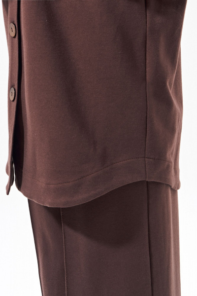 Летний костюм из трикотажа с рубашкой и брюками в стиле casual FOXY FOX 1508 коричневый - фото 6