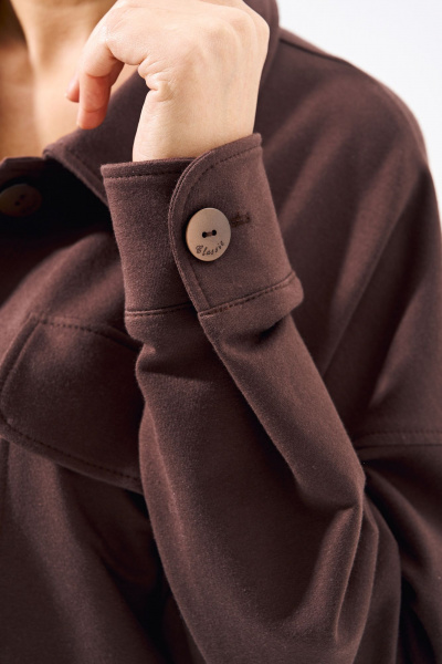 Летний костюм из трикотажа с рубашкой и брюками в стиле casual FOXY FOX 1508 коричневый - фото 5