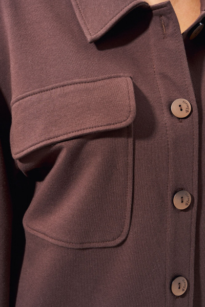 Летний костюм из трикотажа с рубашкой и брюками в стиле casual FOXY FOX 1508 коричневый - фото 4