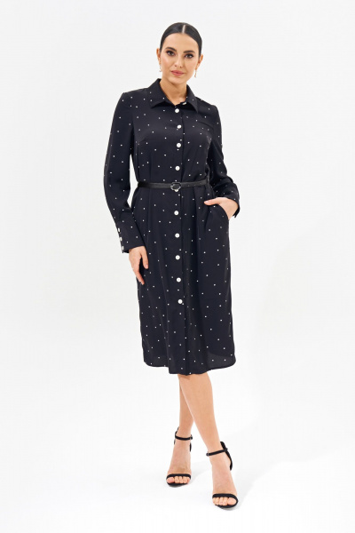 Легкое платье-рубашка с карманами и воротником FOXY FOX 1555 - фото 1