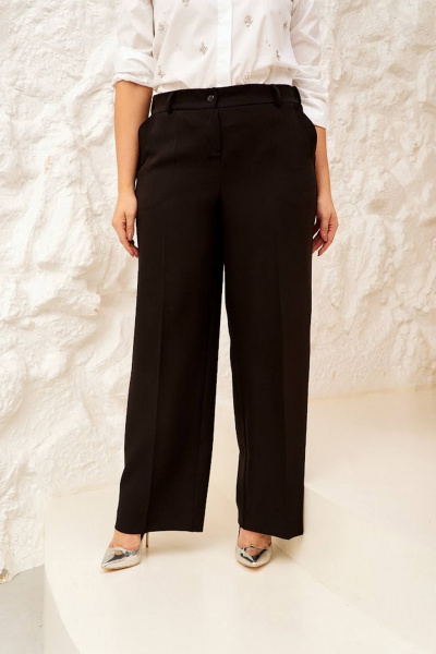 Деловые широкие брюки с карманами и резинкой Gold Style 2579 - фото 2