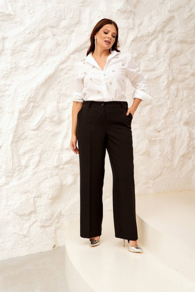 Деловые широкие брюки с карманами и резинкой Gold Style 2579 - фото 1