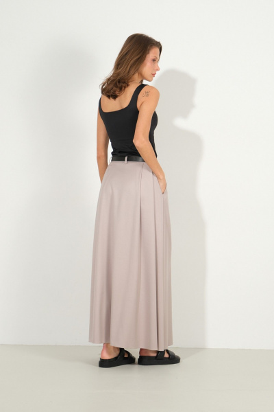 Юбка-макси с глубокими складками и карманами Luitui R2061 песочный - фото 3