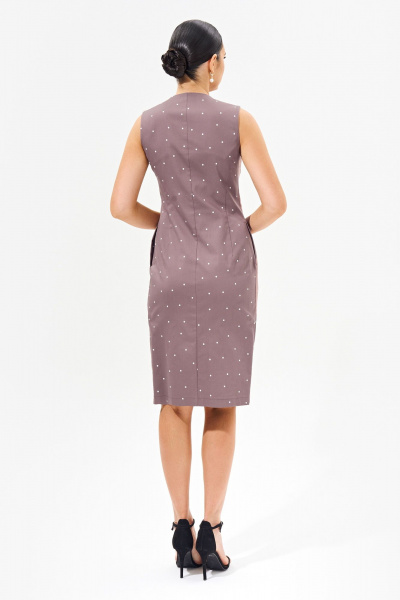 Платье с классическим принтом горох, карманами и двубортным кроем FOXY FOX 1559 бежевый - фото 2