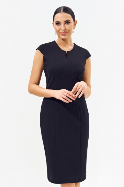 Трикотажное платье полуприлегающего силуэта с фигурами и разрезом FOXY FOX 1558 - фото 6