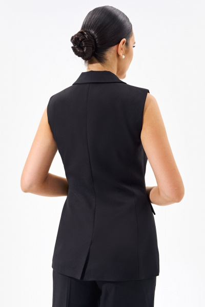 Жилет деловой классический двубортный из костюмной ткани FOXY FOX 1567 черный - фото 2