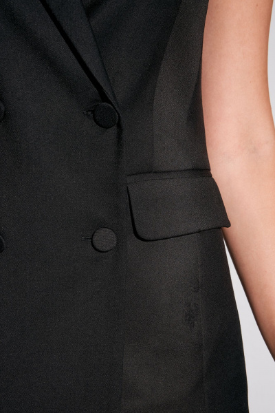 Жилет деловой классический двубортный из костюмной ткани FOXY FOX 1567 черный - фото 6