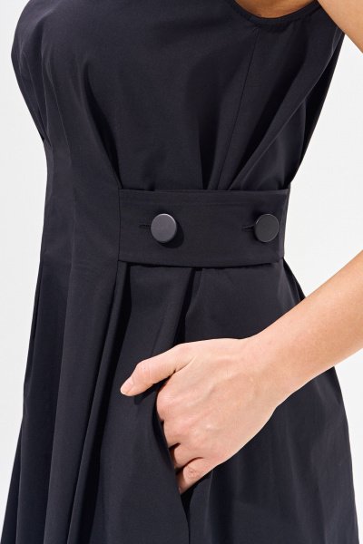 Платье А-силуэта с карманами из хлопкового поплина FOXY FOX 1569 черный - фото 5