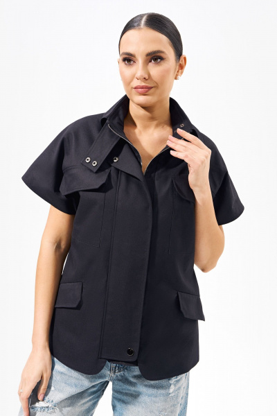 Жилет джинсовый свободного кроя с накладными карманами FOXY FOX 1579 черный - фото 3