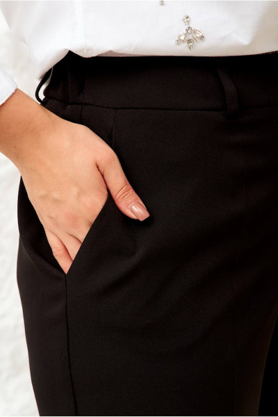 Классические прямые брюки со стрелками и карманами Gold Style 2305-2 черный - фото 8