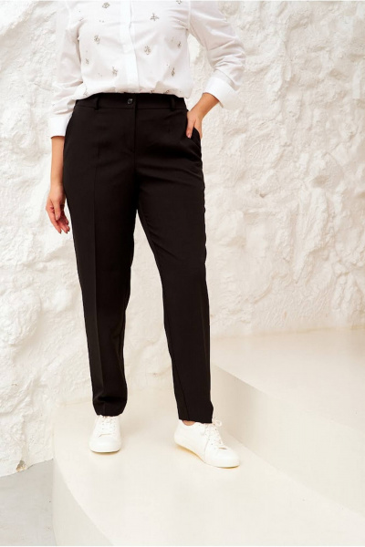 Классические прямые брюки со стрелками и карманами Gold Style 2305-2 черный - фото 5