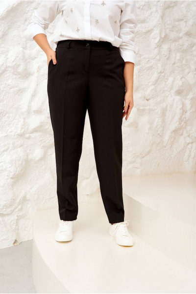 Классические прямые брюки со стрелками и карманами Gold Style 2305-2 черный - фото 4